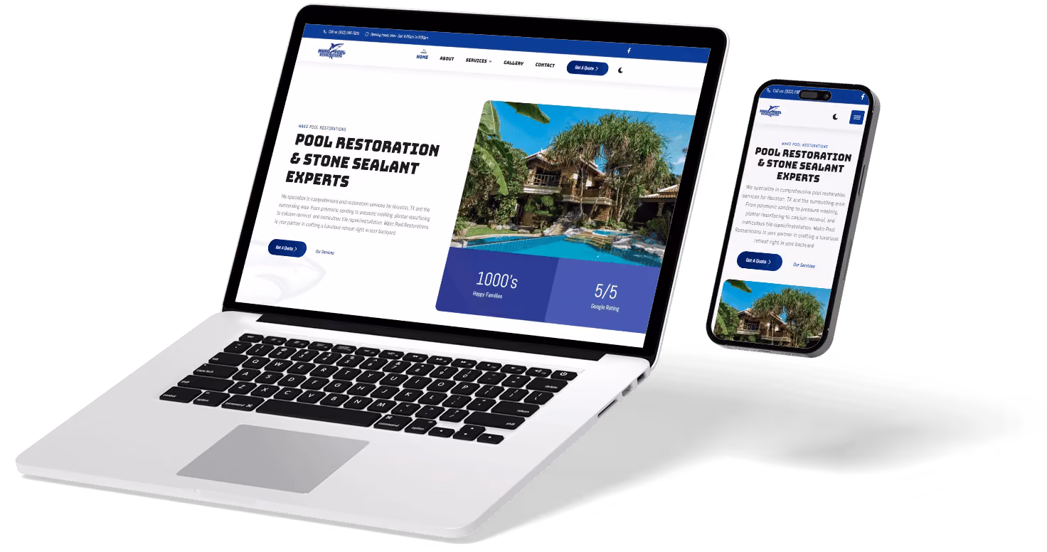 Aperçu d'un site web affiché sur ordinateur portable et mobile