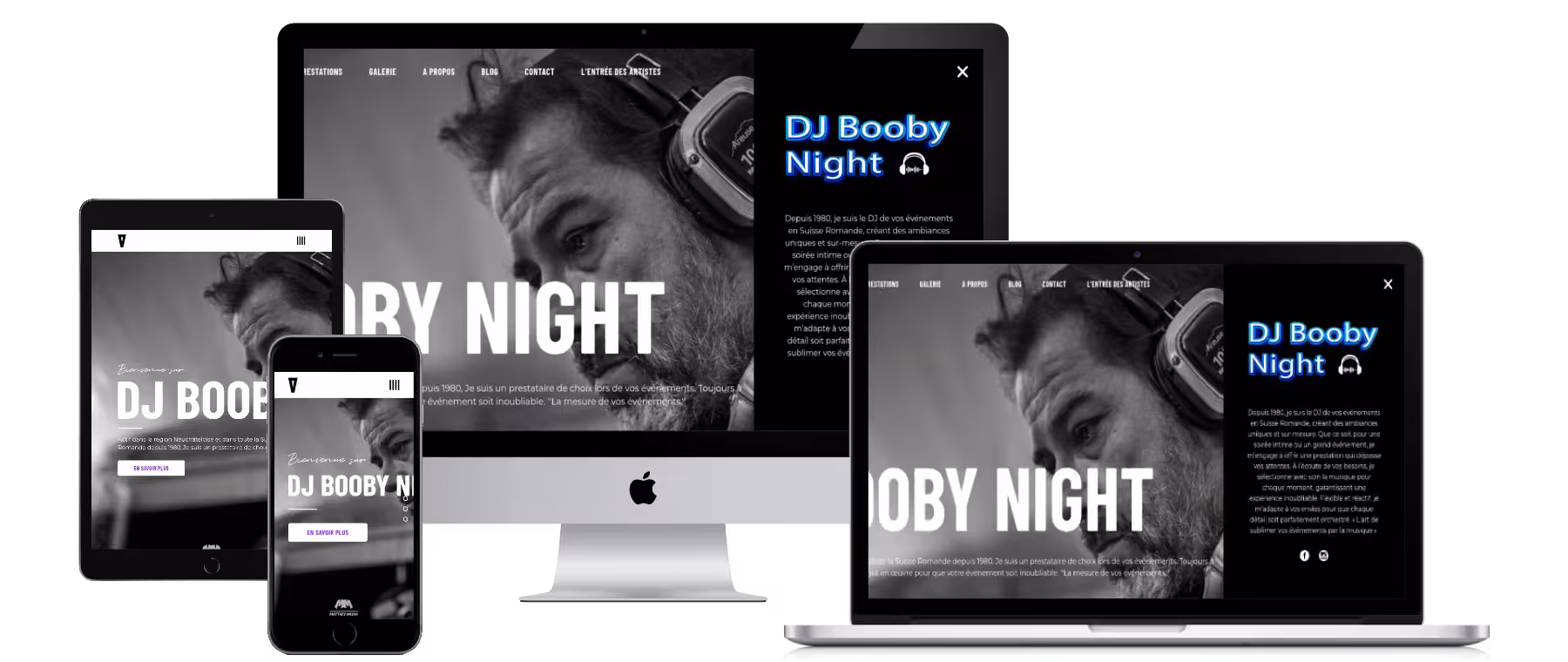 Site DJ Booby Night réalisé par Peaks - Agence Web