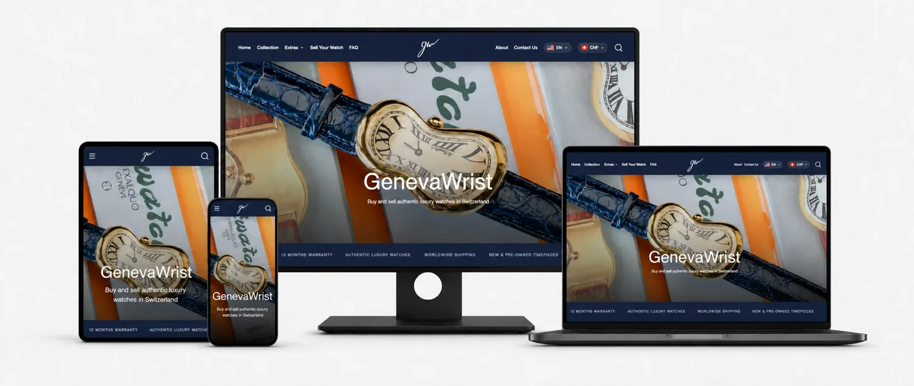 Site GenevaWrist réalisé par Peaks - Agence Web