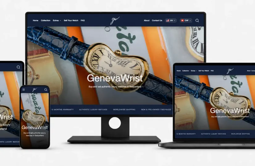 Site GenevaWrist réalisé par Peaks - Agence Web